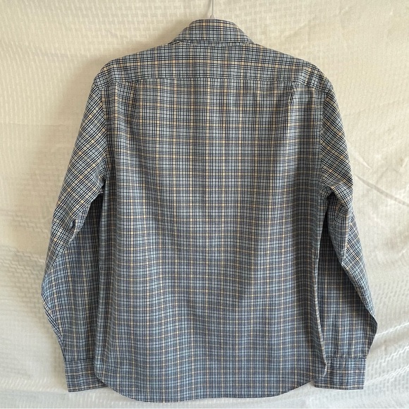 J. Crew Slim Fit Button Down Blue Yellow Paid Long Sleeve Shirt Size Medium - Picture 4 of 10